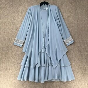 Cattiva 2 PC Chiffon Dress Sheer Long‎ Sleeves Whimsical Layered Midi 10/12